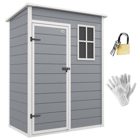 Outsunny Abri de jardin - remise pour outils - cabanon porte verrouillable, fenêtre - dim. 151L x 92l x 193H cm - alu PP