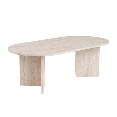 Concept Usine Table basse ovale effet travertin 119x60cm LYU