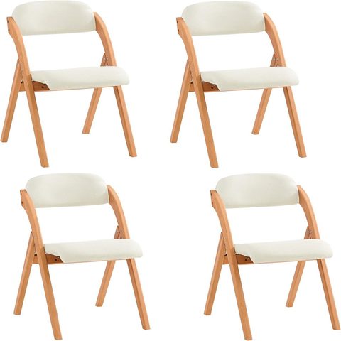 Sobuy Chaise Pliante Cuisine Salle à Manger Blanc 47.5x41.5x77cm FST92-Wx4