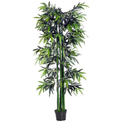 Outsunny Bambou artificiel XXL 1,80H m 1105 feuilles denses réalistes pot inclus