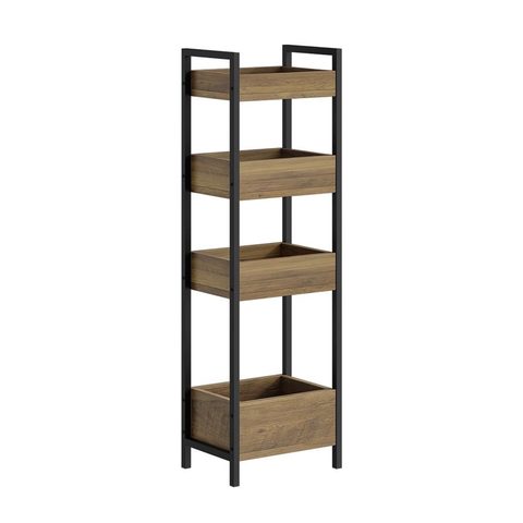 Sobuy Étagère Murale Marron 4 Niveaux 28x20x90cm FRG226-H-F