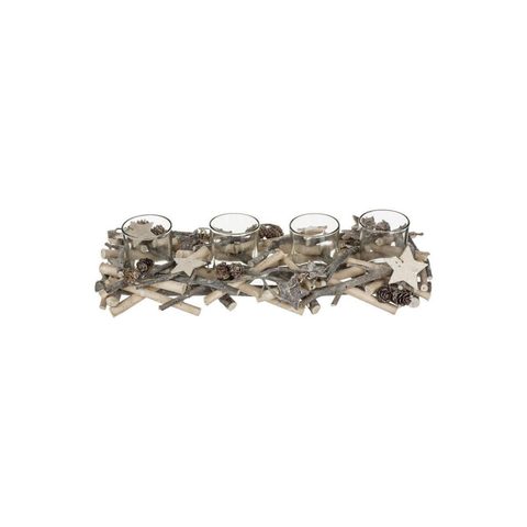 Feeric Light & Christmas Centre de Table 4 Photophores Hors Piste 38cm