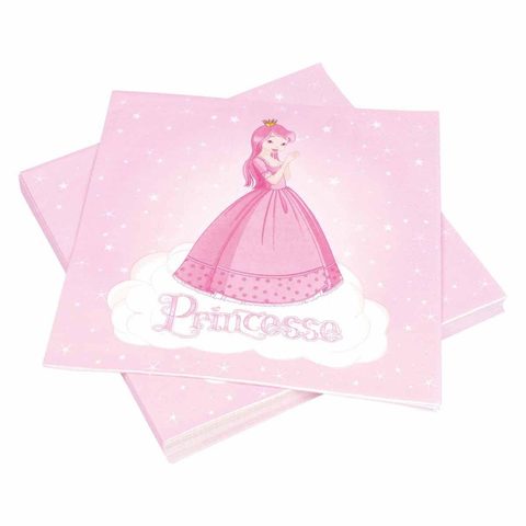 Homea Lot de 20 Serviettes en Papier Princesse 33x33cm