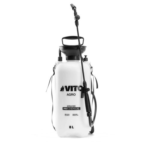 Vito Pulvérisateur de Jardin 8L Produits Corrosifs, Alcalins Régulateur de pression 4 Buses