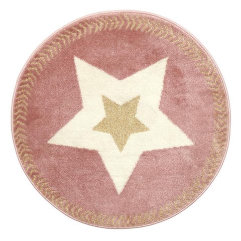 Home Deco Kids Tapis Rond Enfant Étoile Métallisée 80cm