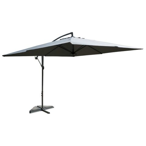 Concept Usine Parasol gris déporté carré 3 x 3 m led SOLENZARA
