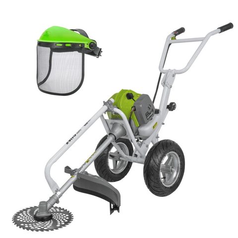 Vito Débroussailleuse Thermique 52cm³ à Roues Lame Ø 255 mm + Casque de sécurité Grillagé