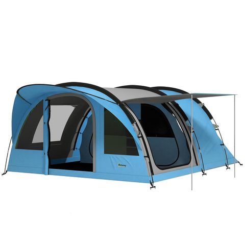 Outsunny Tente camping tunnel 4 pers. imperméable 3000mm - 5,65x3,70x2m