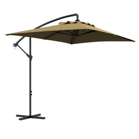 Outsunny Parasol déporté rectangulaire dim. 294L x 193l x 250H cm pied en croix