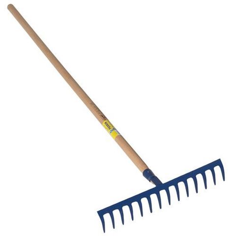 Outils Perrin Râteau forgé 14 dents courbes manche bois 1,65 m