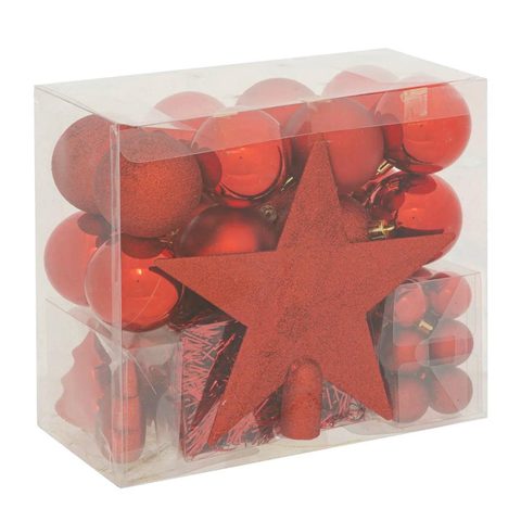 Feeric Light & Christmas Pack boules de noël avec étoile rouge - 44 pièces