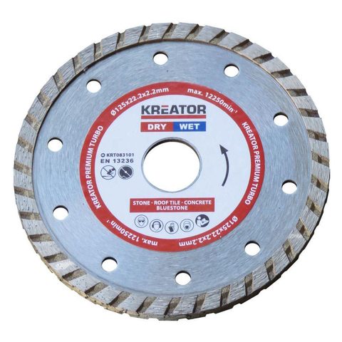 Kreator Disque diamant universels turbo - Alésage 22,2 mm 1 disque 125 mm 2,2 mm