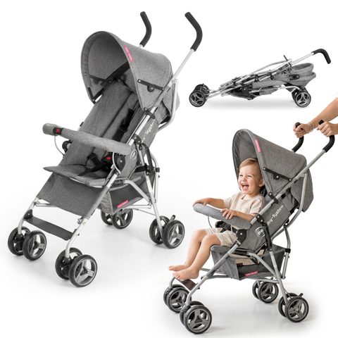 Moby System Poussette Canne Pliante Légère Barton Gray 5,5 Kg