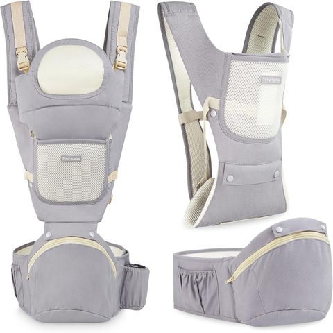 Moby System Porte Bébé Ergonomique Pour Bébé 0-36 Mois, 15 Kg Max, 3 Points D'appui: Épaules, Taille, Hanches