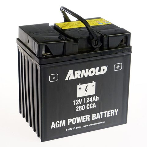 Arnold Batterie AZ105/AGM 12-24 pour tracteur tondeuse, + terminal droite