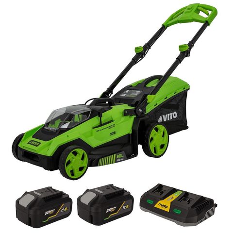 Vito Tondeuse à gazon 40V -2 Batteries lithium 4.0Ah Chargeur Double Moteur Brushless 600m2