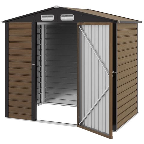 Outsunny Abri de jardin cabanon dim. 190L x 131l x 188H cm porte verrouillable ventilations tôle acier ondulé