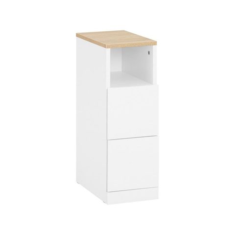 Sobuy Table De Chevet à deux tiroirs - Blanc - 35x20x60cm - Moderne - FBT149-NW