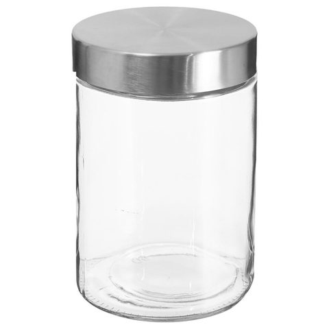 5Five Bocal couvercle en inox 1,2ml Nixo en verre