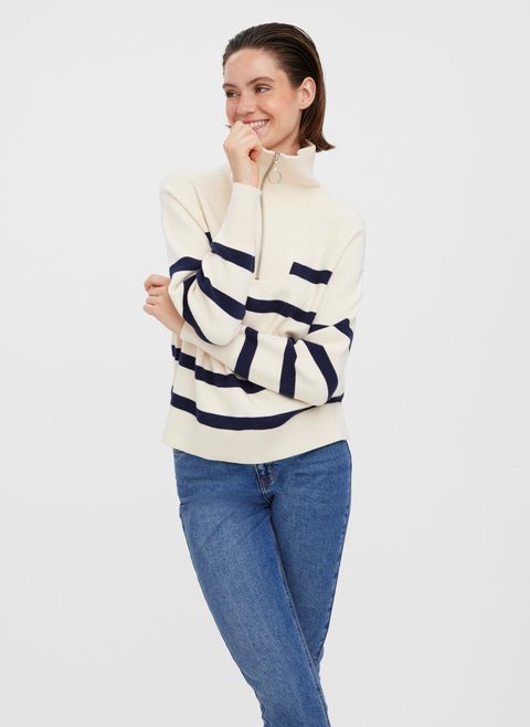 Vero Moda Vmsaba Stripe Ls Highneck Blouse Ga Noos pour femme