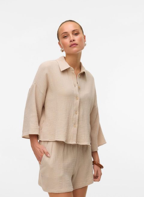 Vero Moda Vmnatali Crop Shirt Wvn Noos pour femme