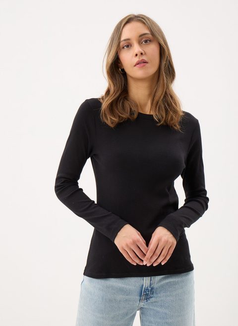 Petit Bateau Vêtements T-shirt l'iconique manches longues col r Noir pour femme