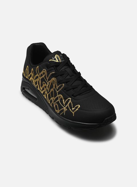 Skechers Baskets Uno - Golden Heart Goldcrown Noir pour femme