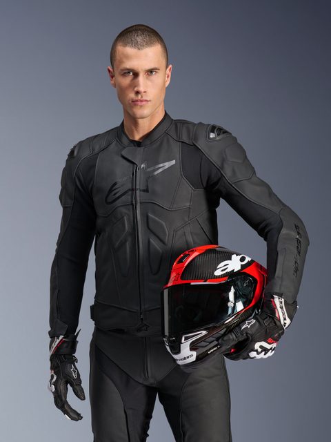 Alpinestars Veste En Cuir Dusk Black, Taille: 54 pour homme