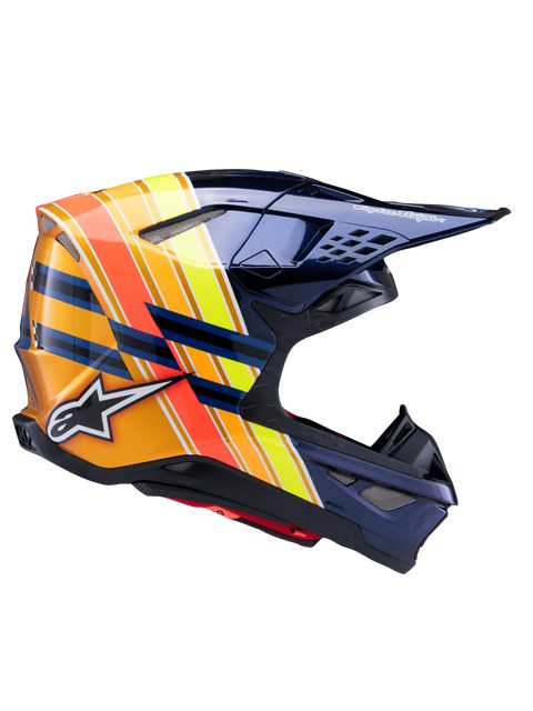 Alpinestars Casque Supertech M10 TLD Édition 25 ECE 22.06 Drk Blue Org Ylw Fluo Red Glsy