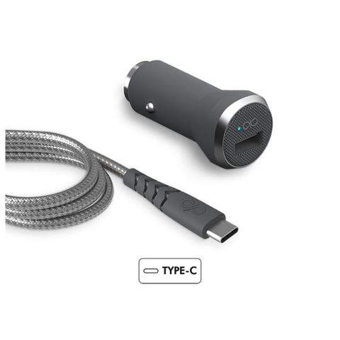 Force Power Kit Chargeur voiture rapide et Câble renforcé USB vers USB C 1.2 m
