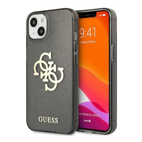Guess Etui do iPhone 13 mini 5,4 czarny Glitter 4G Big Logo