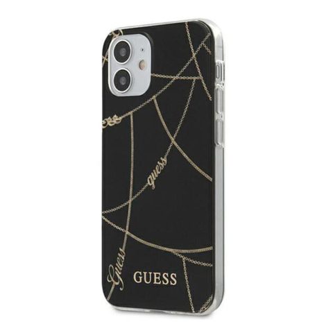 Guess Gold Chain - Coque pour iPhone 12 Mini (Noir) - 3700740481301