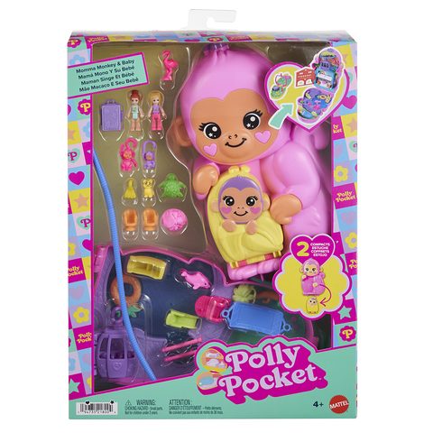 Polly Pocket Pocket-Maman Singe et Son Bébé-C 2 mini-figurines HWP04