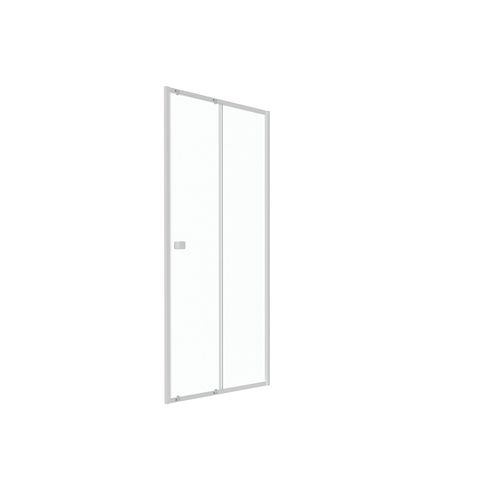Galedo Porte de douche coulissante blanc Spot transparent 100cm