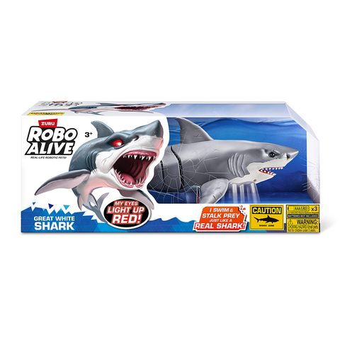 Zuru Jouet Interactif - Shark Attack Robo Alive - Grand requin blanc avec mouvements réalistes et yeux brillants