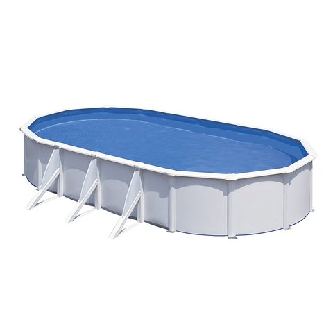 Gre Pools Piscine ovale acier 7,44m x 3,99m x H: 1,22m - Filtration à sable - Renforts apparents