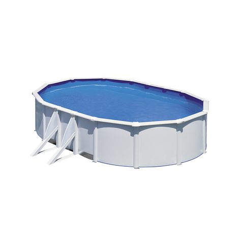 Gre Pools Piscine ovale acier 5,27m x 3,27m x H: 1,22m - Filtration à sable - Renfort apparents