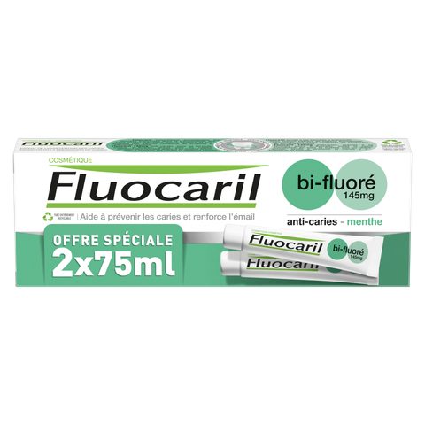 Fluocaril dentifrice menthe bi-fluoré 2x75ml