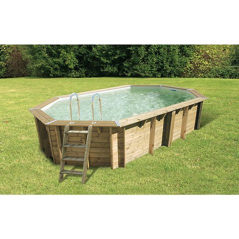 Ubbink Piscine bois Azura 6,10 x 4,00 x 1,20 m - Liner beige