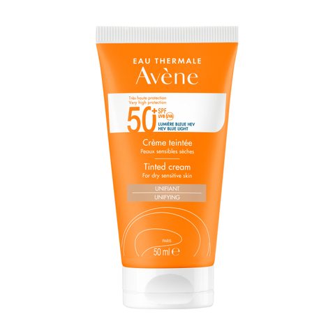 Avène Crème 50+ UVB UVA Lumière bleue HEV Peaux sensibles sèches teintée 50ml