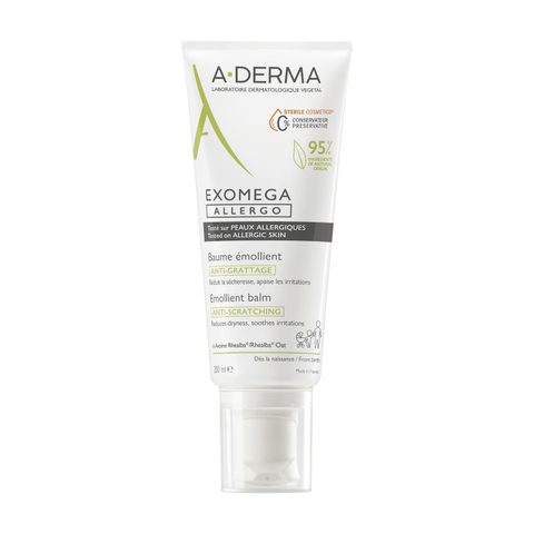 A-Derma Exomega Control Allergo crème hydratante qui renforce la barrière cutanée des peaux sensibles et atopiques 200 ml