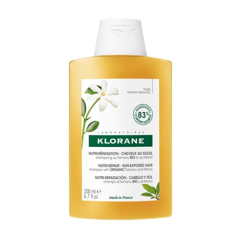 Klorane Shampooing nutritif après-soleil au Monoï et Tamanu - Cheveux exposés au soleil 200ml