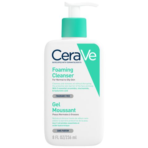 CeraVe gel moussant visage pour les peaux normales à grasses 236ml