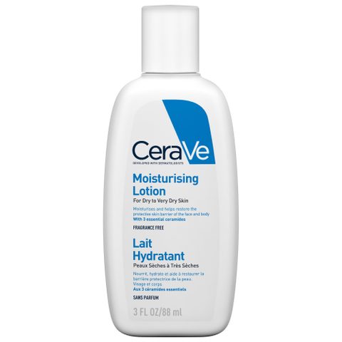 CeraVe Moisturizers Lotion lait hydratant visage et corps pour peaux sèches à très sèches 88 ml