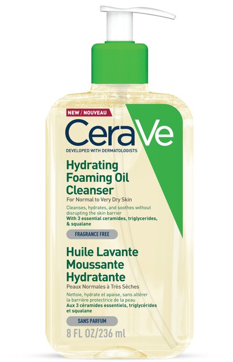 CeraVe Cleansers Hydrating Foaming Oil Cleanser huile nettoyante pour un effet naturel 236 ml