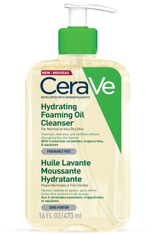 CeraVe Cleansers Hydrating Foaming Oil Cleanser huile nettoyante pour un effet naturel 473 ml