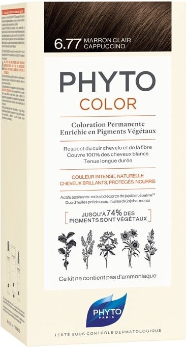 Phyto Color coloration cheveux sans ammoniaque teinte 6.77 Light Brown Capuccino 1 pcs