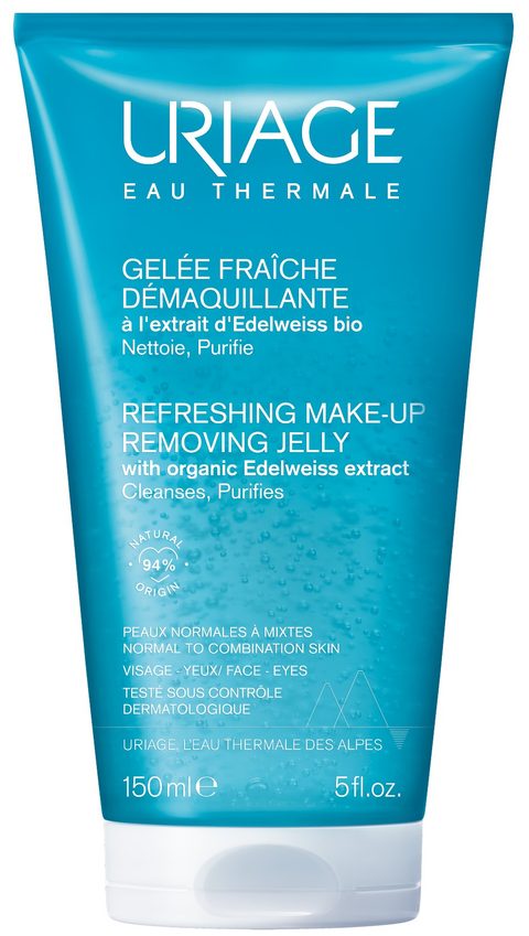 Uriage Eau Thermale Gelée Fraîche Démaquillante gel nettoyant rafraîchissant pour peaux grasses et mixtes 150 ml