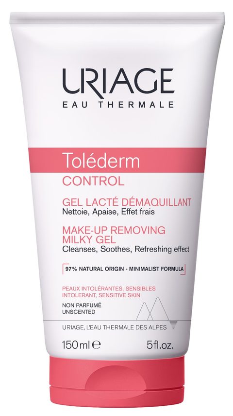 Uriage Toléderm Control Make-up Removing Milky Gel gel démaquillant et nettoyant 100 ml