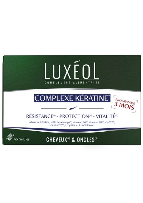 Luxeol Compléments alimentaires complexe kératine 90 gélules